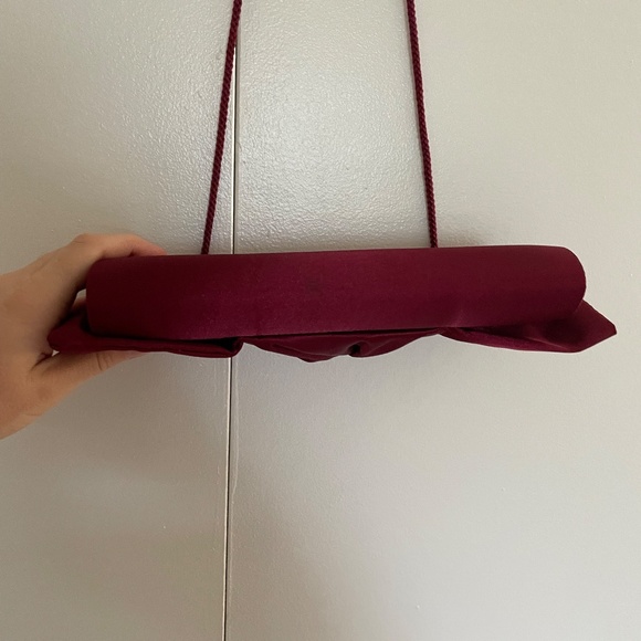 Target 2010s Berry Red Bow Evening Sateen Clutch - Picture 12 of 16